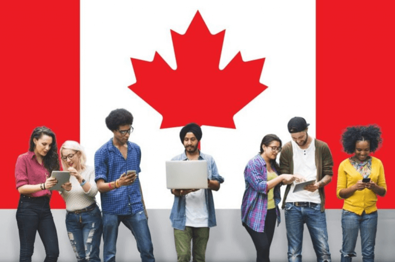 Estudantes universitários procurando formas de imigrar para o Canadá.